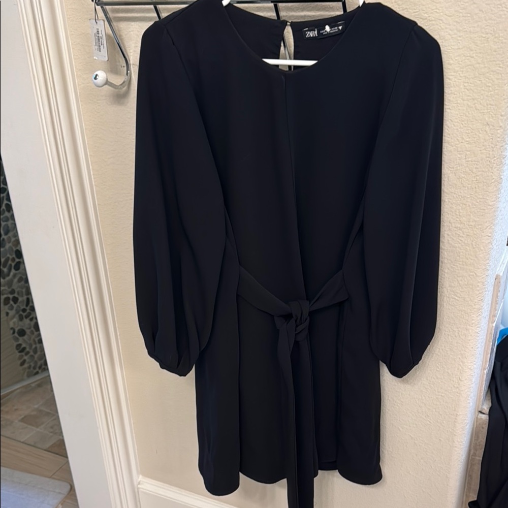 Zara Black Women's Belted Dress